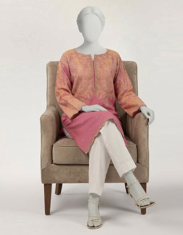 Lawn Pink Kurti - J. Junaid Jamshed