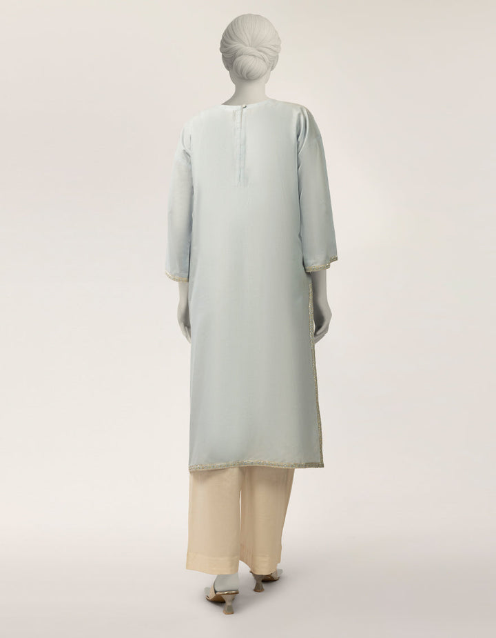 Lawn Sky Blue Kurti - J. Junaid Jamshed