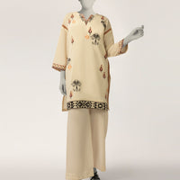 Lawn Off White Kurti - J. Junaid Jamshed