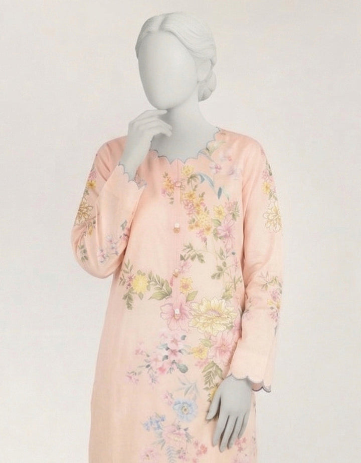 Lawn Pink Kurti - J. Junaid Jamshed