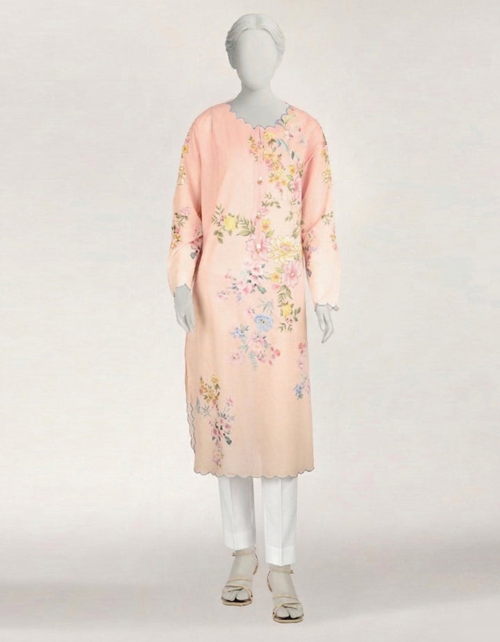 Lawn Pink Kurti - J. Junaid Jamshed