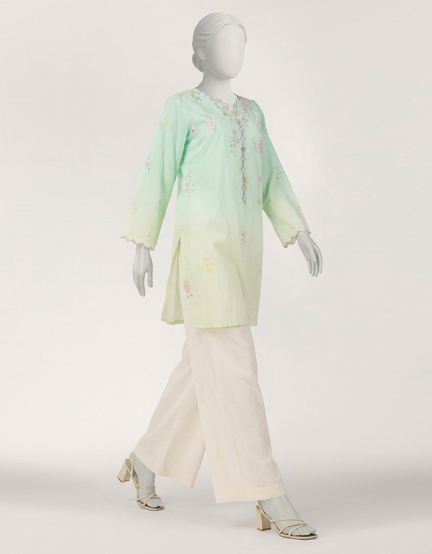 Lawn Green Kurti - J. Junaid Jamshed