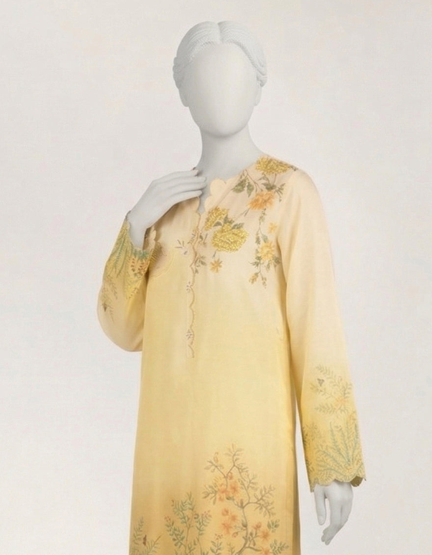 Lawn Yellow Kurti - J. Junaid Jamshed