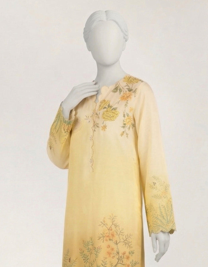 Lawn Yellow Kurti - J. Junaid Jamshed