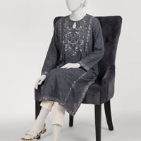 Dobby Grey Kurti - J. Junaid Jamshed