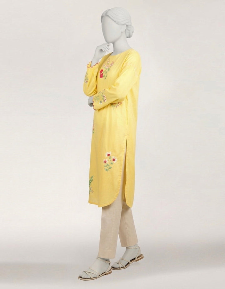 Lawn Yellow Kurti - J. Junaid Jamshed