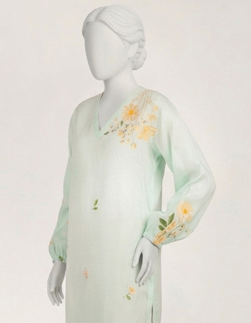 Lawn Sea Green Kurti - J. Junaid Jamshed