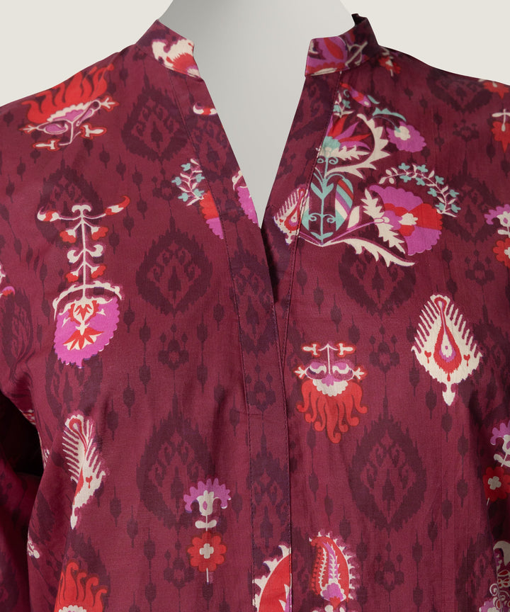 Lawn Magenta Kurti - J. Junaid Jamshed