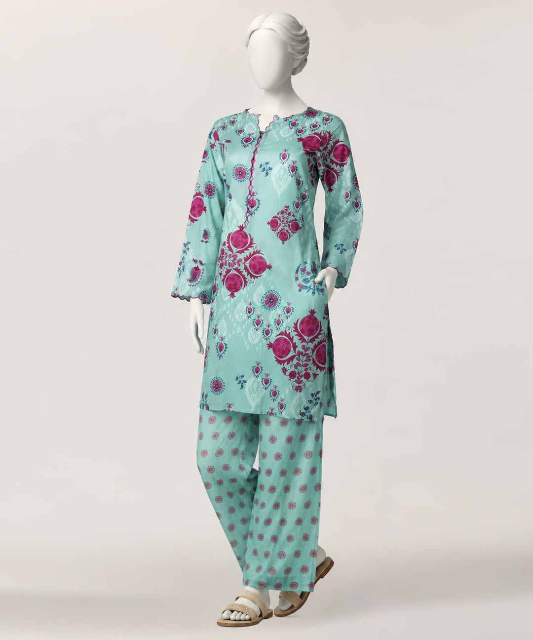 Lawn Green Kurti - J. Junaid Jamshed