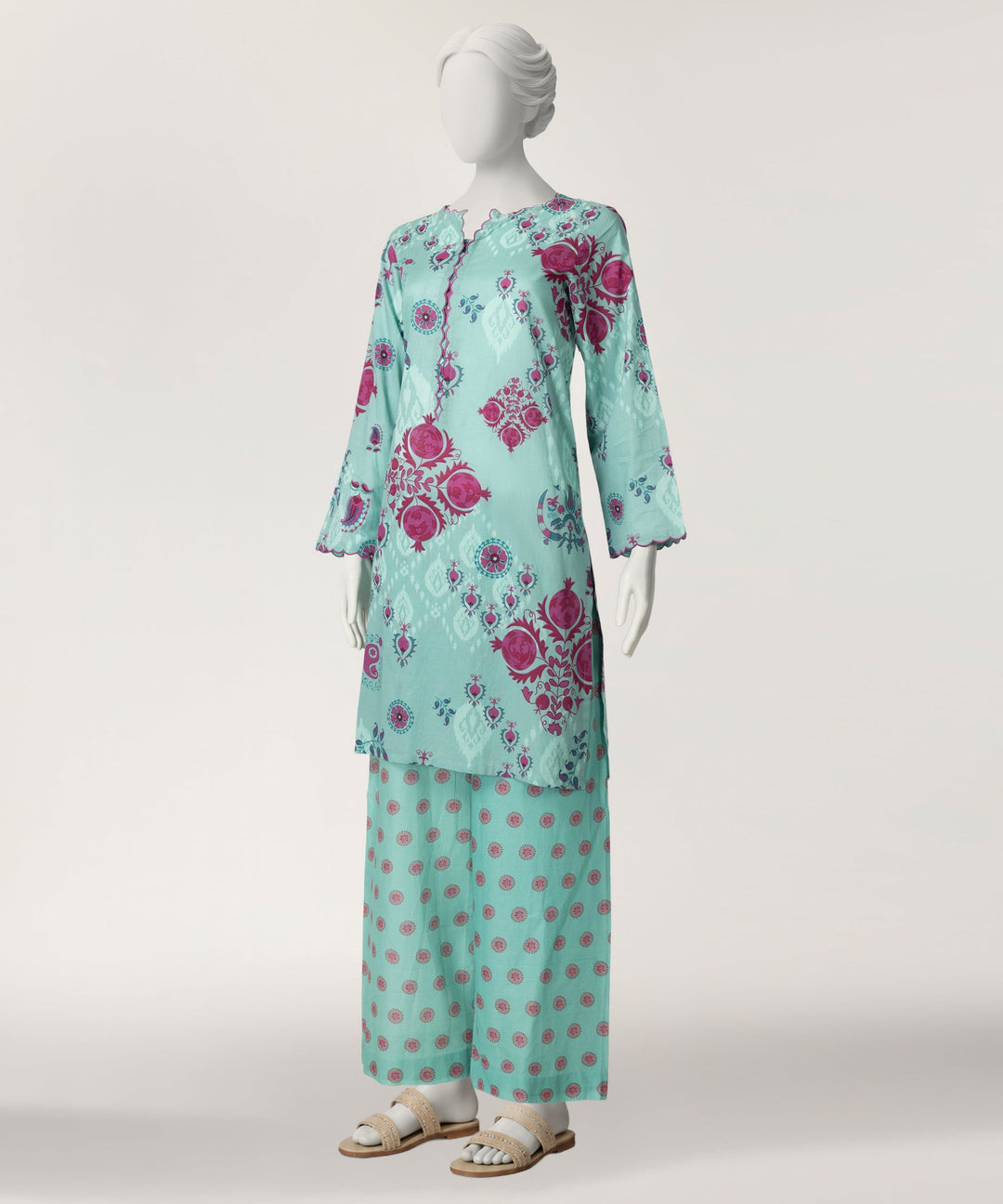 Lawn Green Kurti - J. Junaid Jamshed