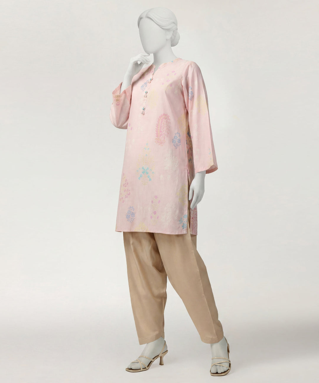 Lawn Pink Kurti - J. Junaid Jamshed