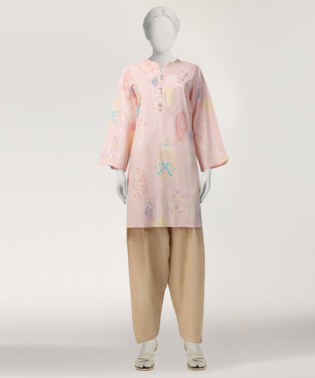 Lawn Pink Kurti - J. Junaid Jamshed