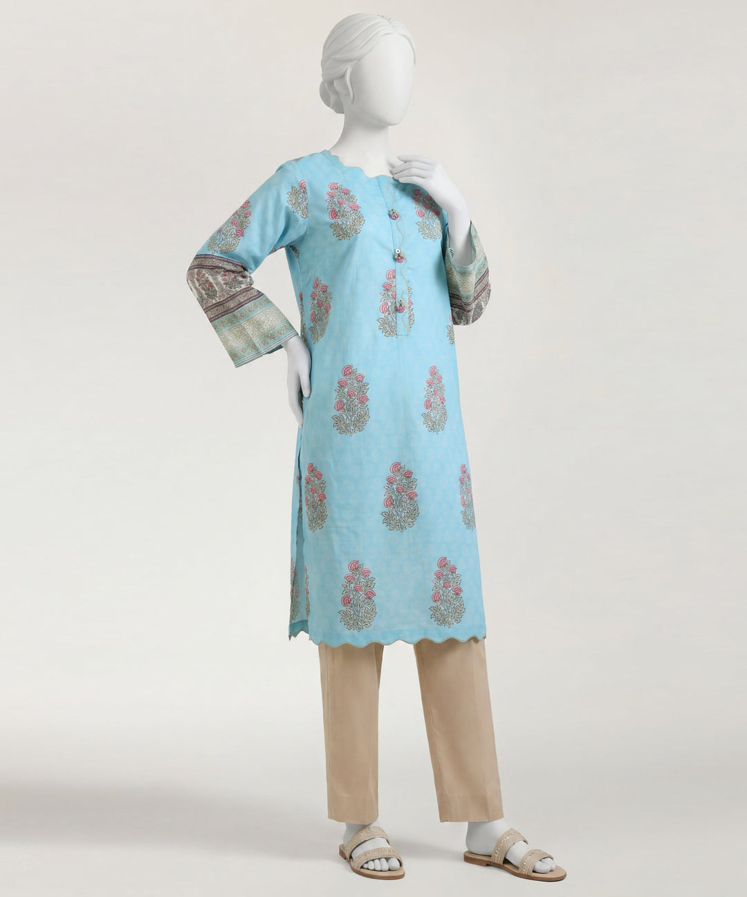Lawn Blue Kurti - J. Junaid Jamshed
