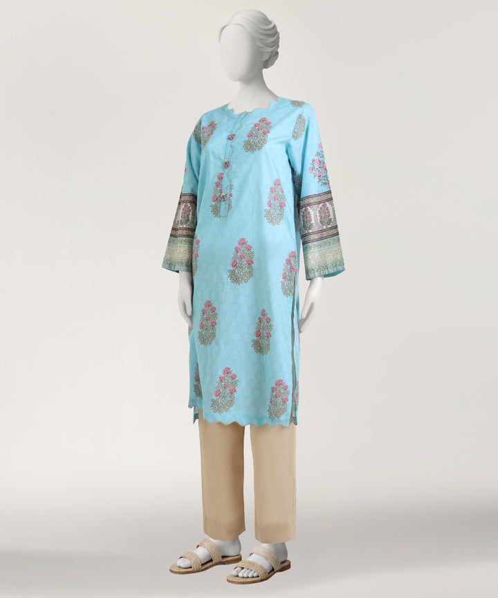 Lawn Blue Kurti - J. Junaid Jamshed