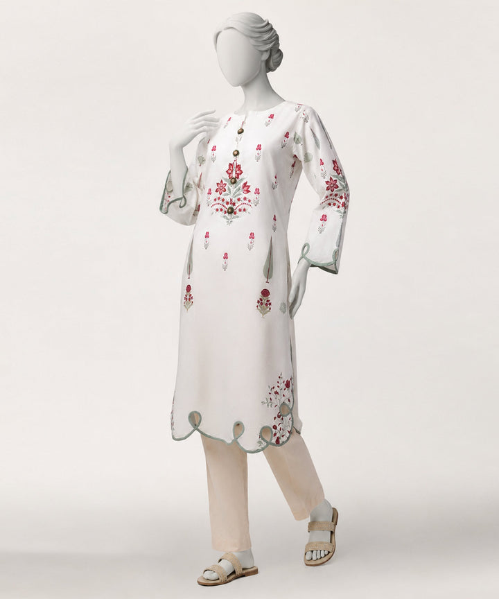 Lawn White Kurti - J. Junaid Jamshed