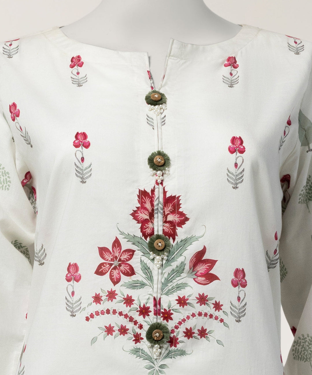 Lawn White Kurti - J. Junaid Jamshed