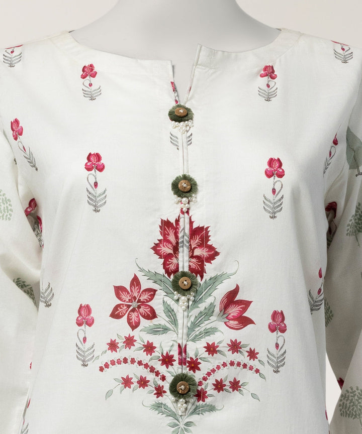Lawn White Kurti - J. Junaid Jamshed