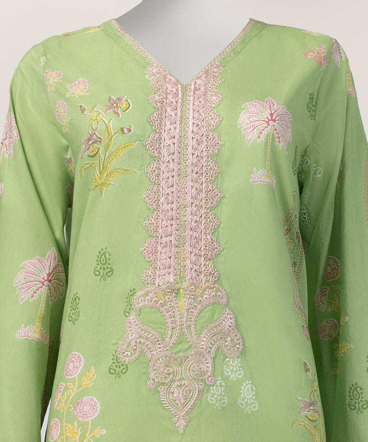 Lawn Light Green Kurti - J. Junaid Jamshed
