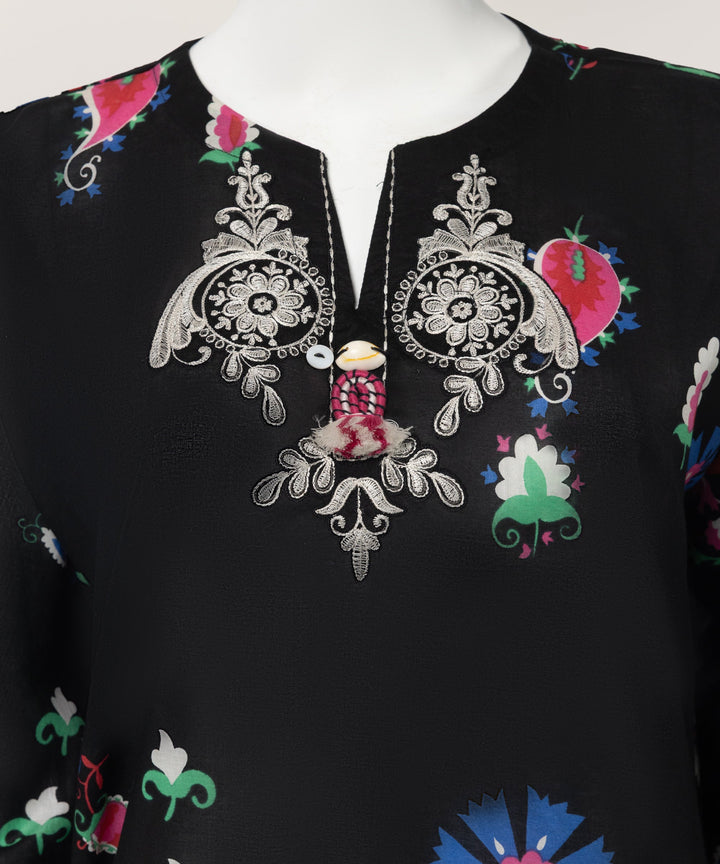 Lawn Black Kurti - J. Junaid Jamshed