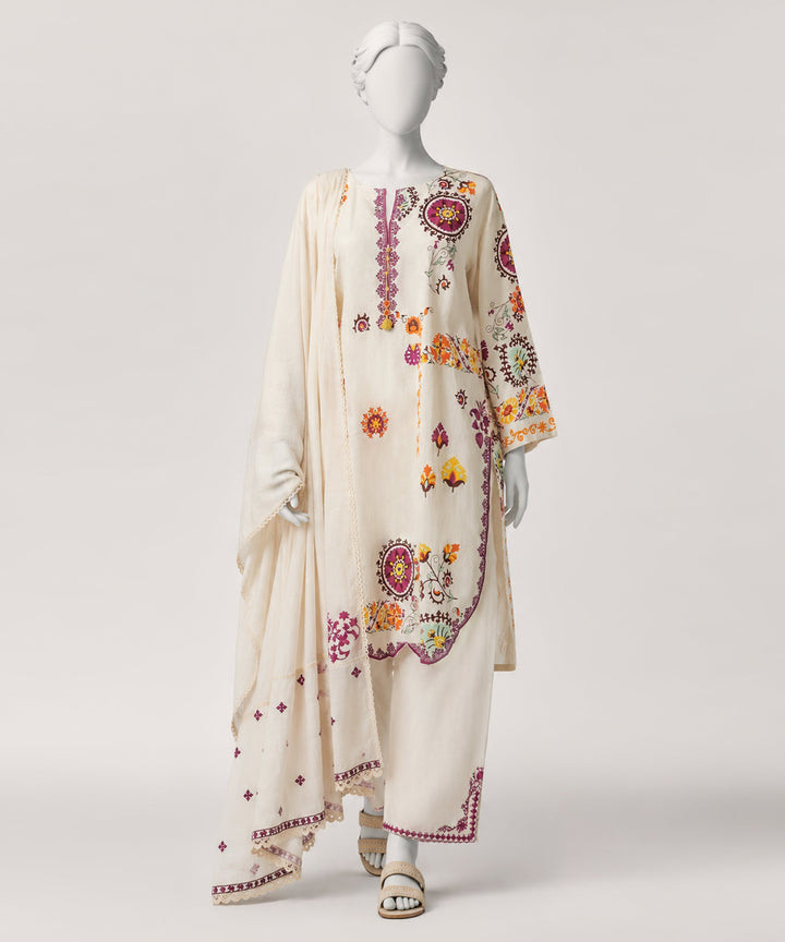 Lawn Beige Kurti - J. Junaid Jamshed