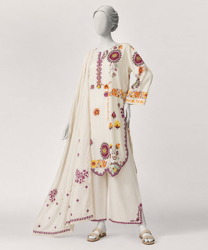 Lawn Beige Kurti - J. Junaid Jamshed