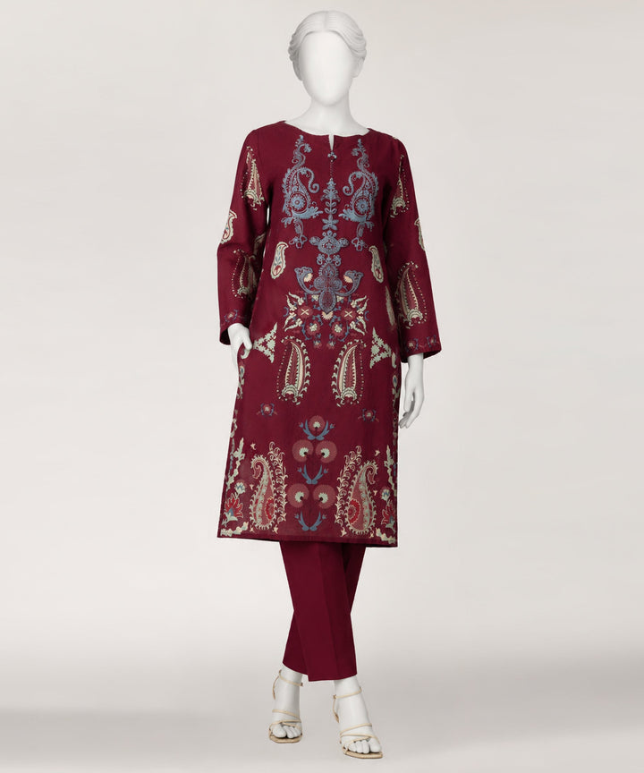 Lawn Magenta Kurti - J. Junaid Jamshed