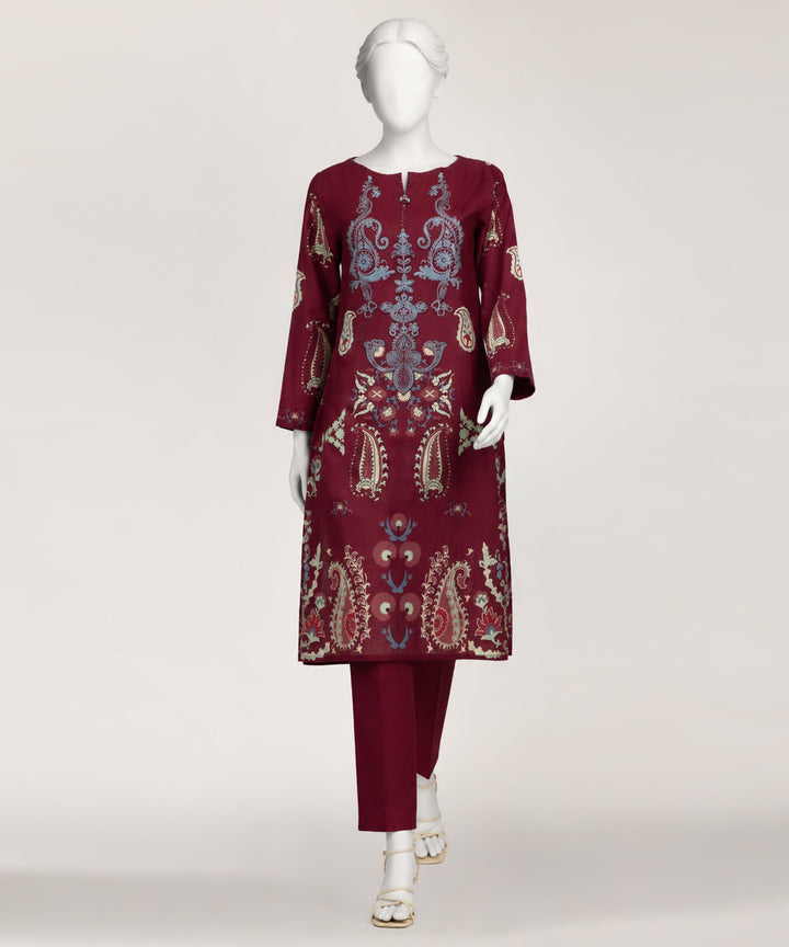 Lawn Magenta Kurti - J. Junaid Jamshed