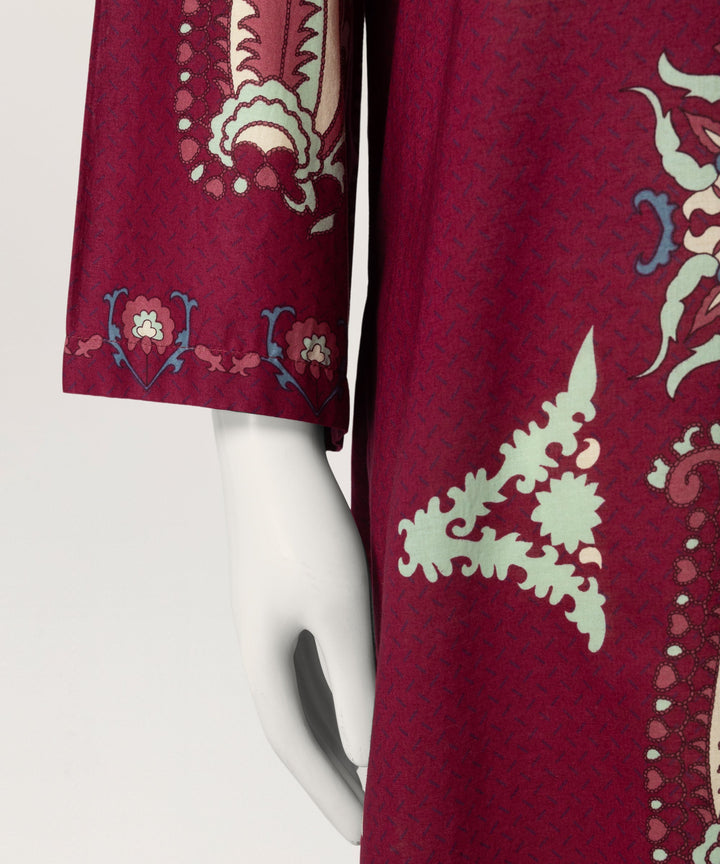 Lawn Magenta Kurti - J. Junaid Jamshed