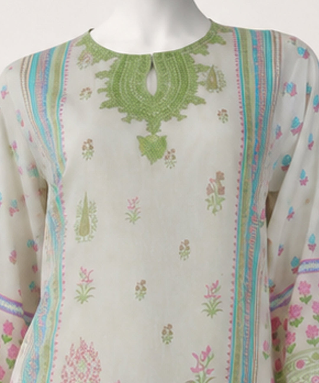 Lawn Off White Kurti - J. Junaid Jamshed