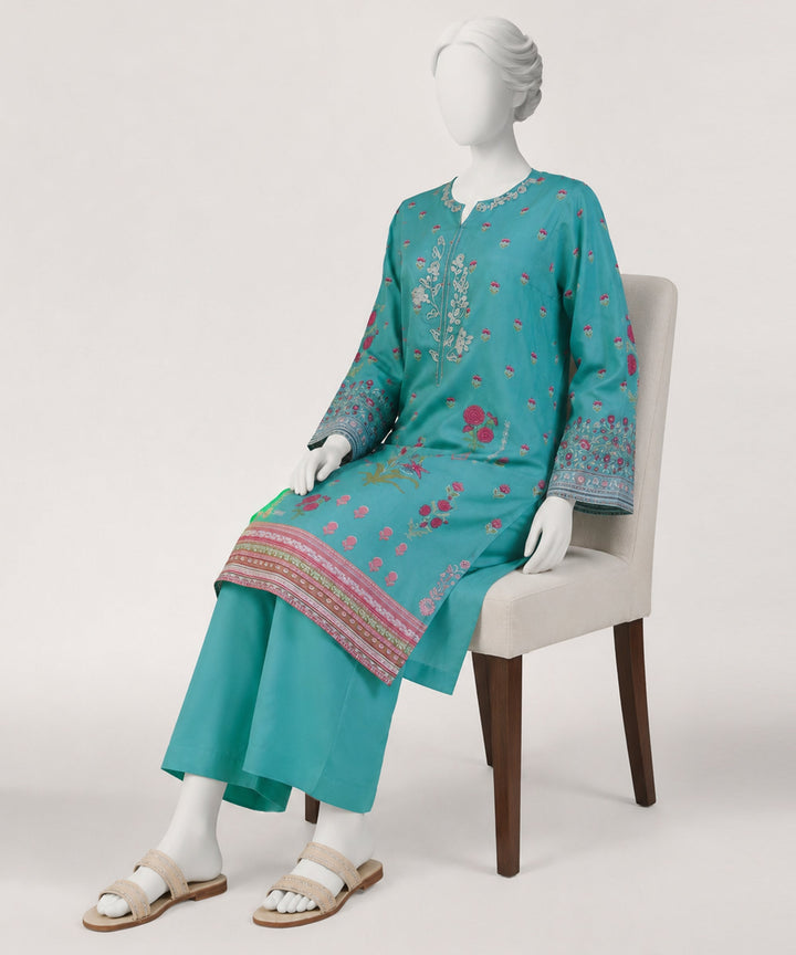 Lawn Sea Green Kurti - J. Junaid Jamshed