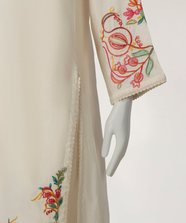 Lawn Off White Kurti - J. Junaid Jamshed