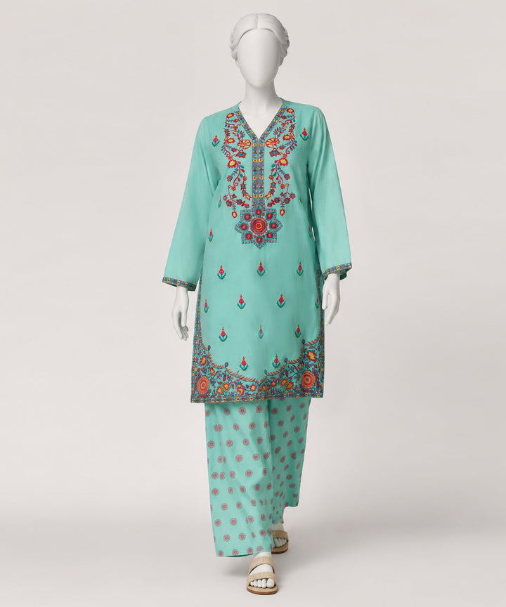 Lawn Turquoise Kurti - J. Junaid Jamshed