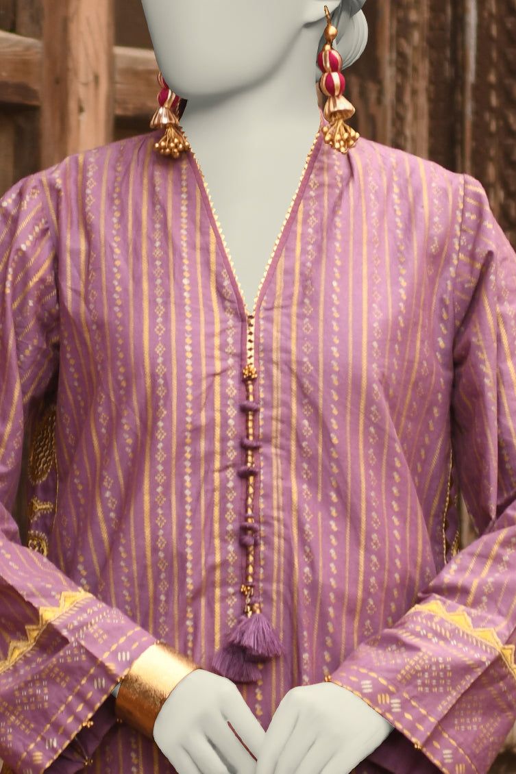 Lawn Purple Stitched Suit - J. Junaid Jamshed