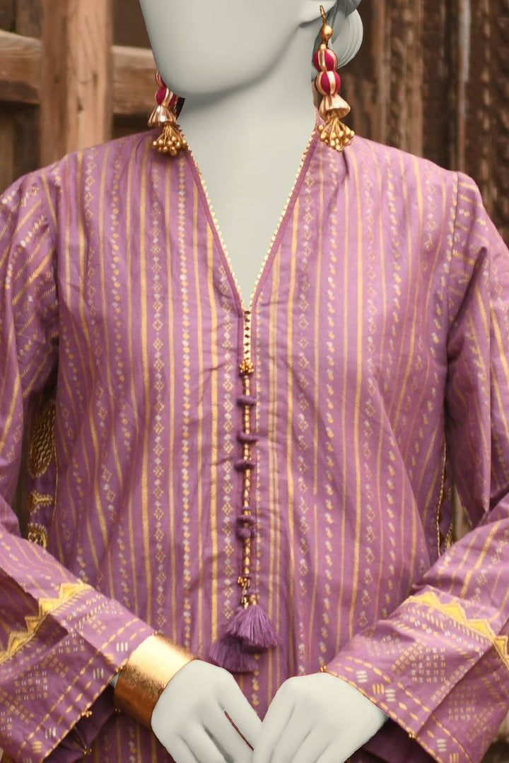 Lawn Purple Stitched Suit - J. Junaid Jamshed