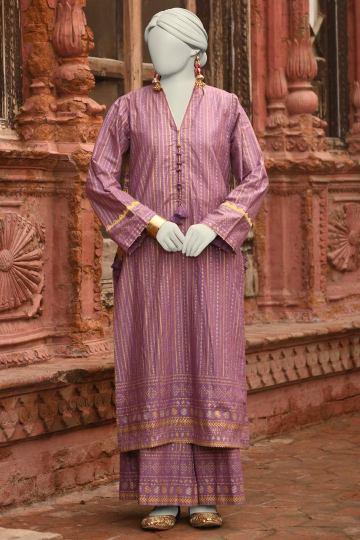Lawn Purple Stitched Suit - J. Junaid Jamshed