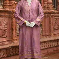 Lawn Purple Stitched Suit - J. Junaid Jamshed