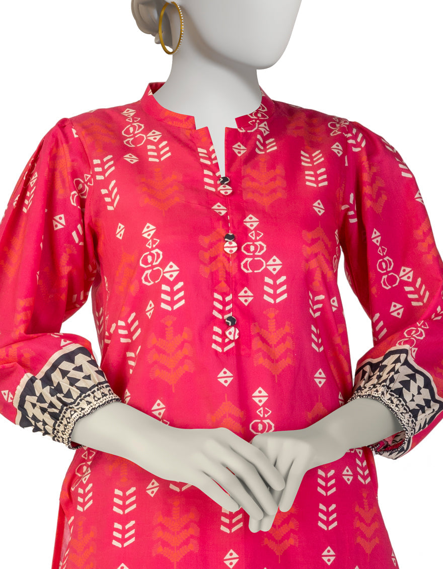 Lawn Pink Kurti- J. Junaid Jamshed