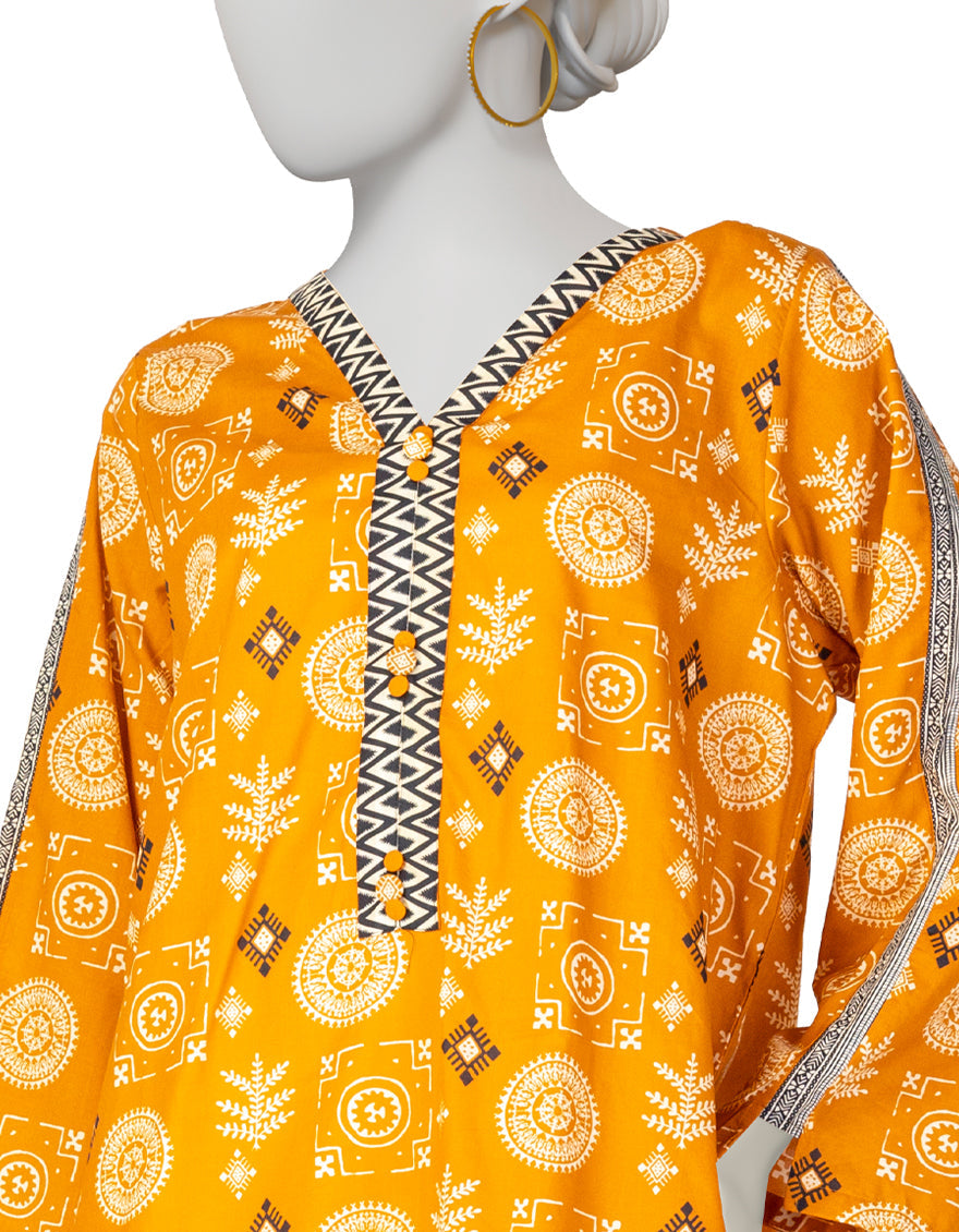 Lawn Brown Kurti- J. Junaid Jamshed