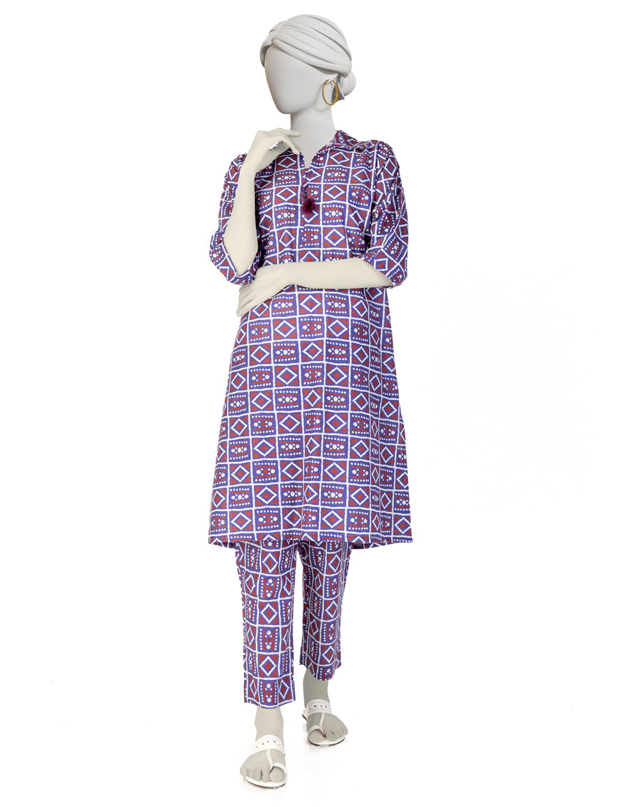 Lawn Purple Kurti- J. Junaid Jamshed