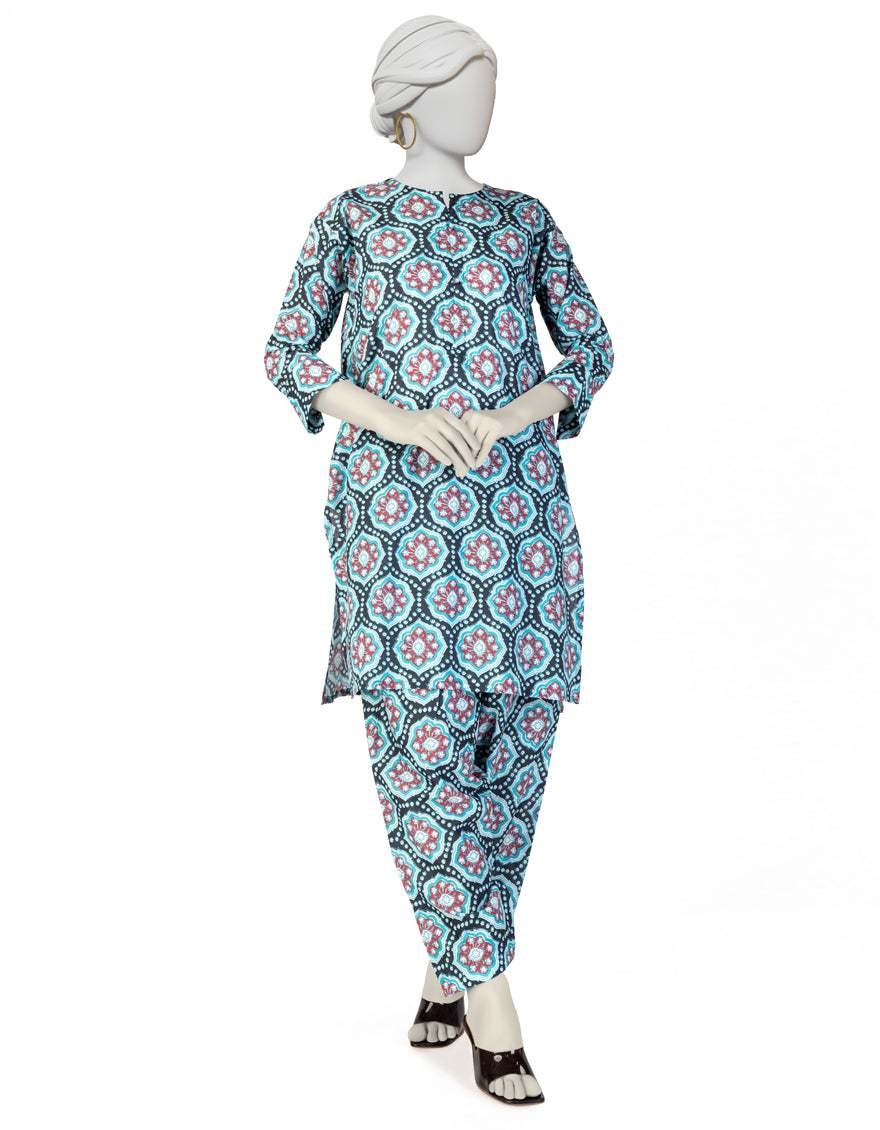 Lawn Blue Kurti- J. Junaid Jamshed