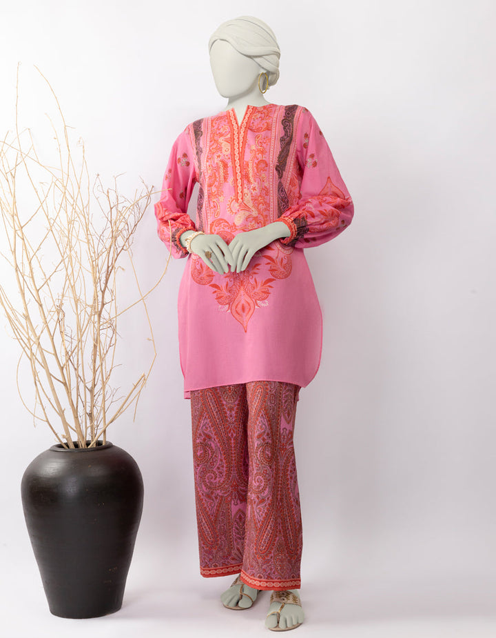 Lawn Pink Stitched Suit - J. Junaid Jamshed