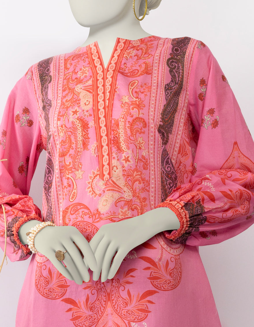 Lawn Pink Stitched Suit - J. Junaid Jamshed