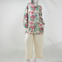 Lawn Cream Unstitched Suit - J. Junaid Jamshed