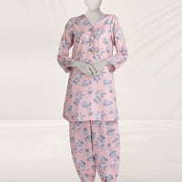 Dobby Pink Unstitched Suit - J. Junaid Jamshed