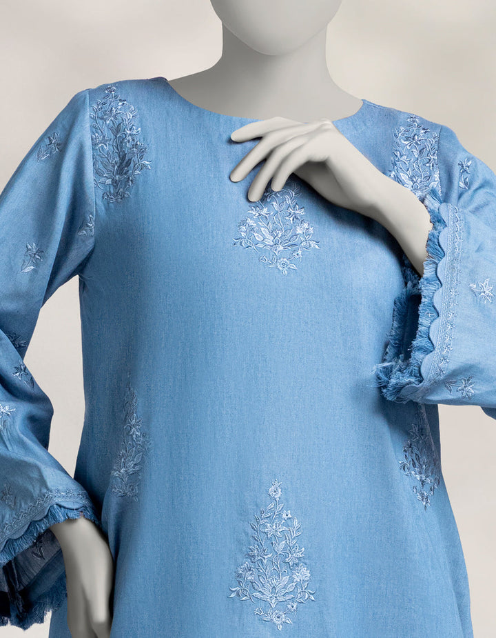 Denim Blue Stitched Suit - J. Junaid Jamshed