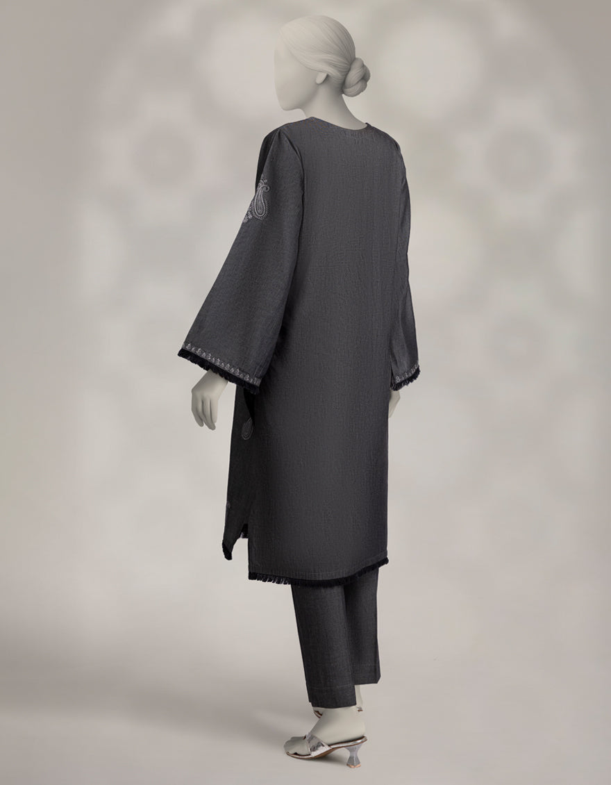 Denim Blue Stitched Suit - J. Junaid Jamshed