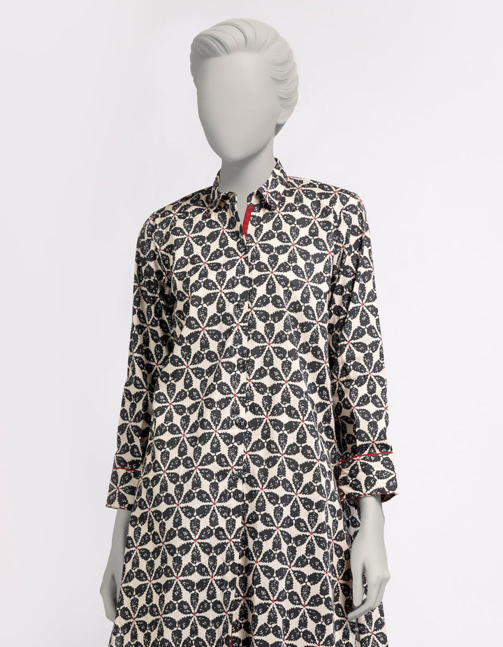 Cambric Grey Stitched Suit - J. Junaid Jamshed