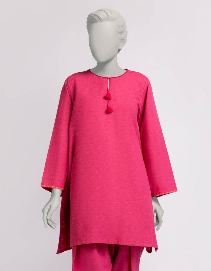 Khaddar Pink Stitched Suit - J. Junaid Jamshed