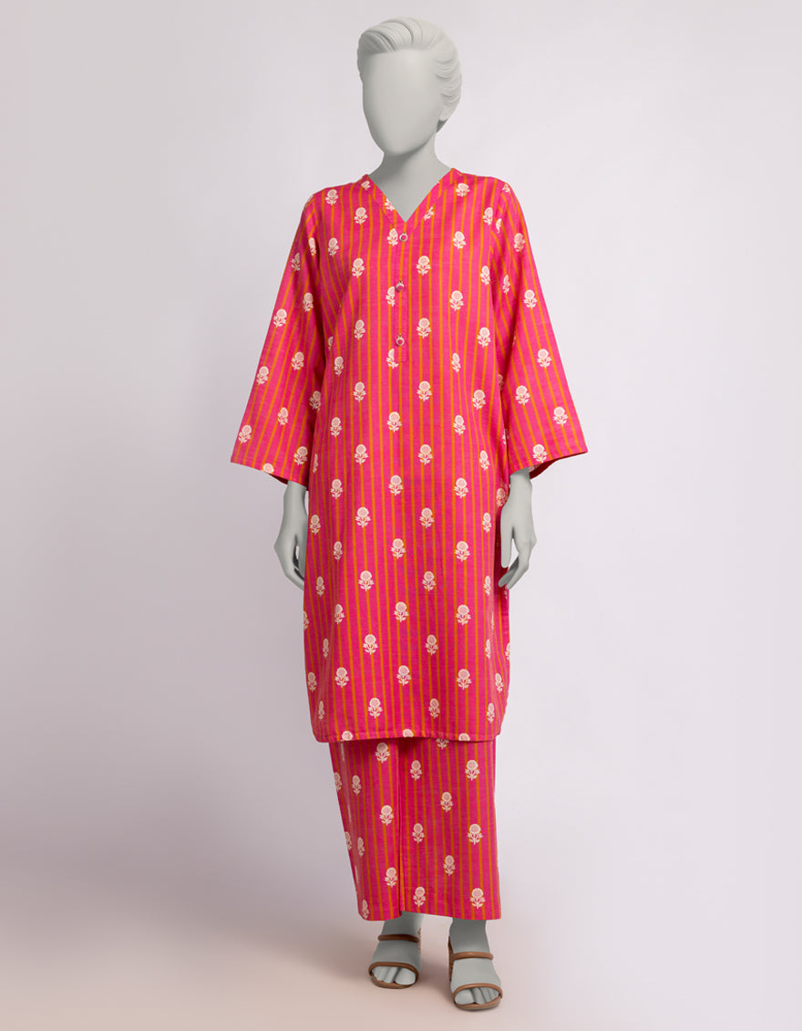 Khaddar Pink Stitched Suit - J. Junaid Jamshed