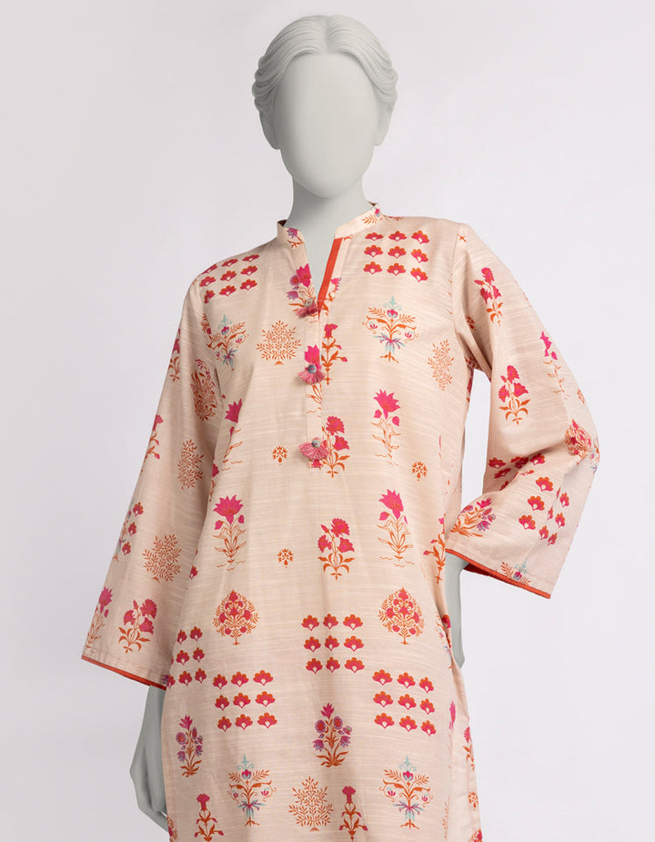 Khaddar Beige Stitched Suit - J. Junaid Jamshed